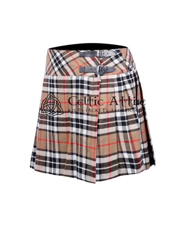 Thomson Camel Tartan Women Skirt - Image 2