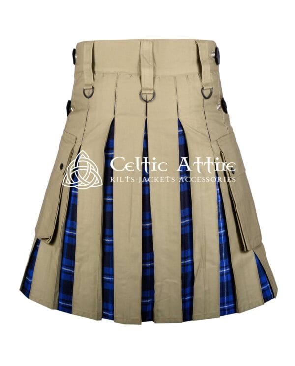 Khaki Cotton American Patriot Tartan Hybrid Kilt - Image 2