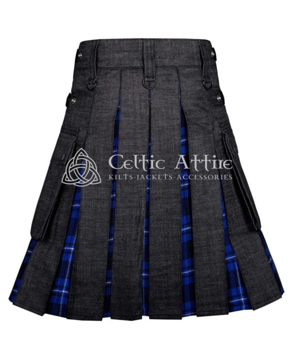 Black Cotton American Patriot Tartan Hybrid Kilt - Image 3