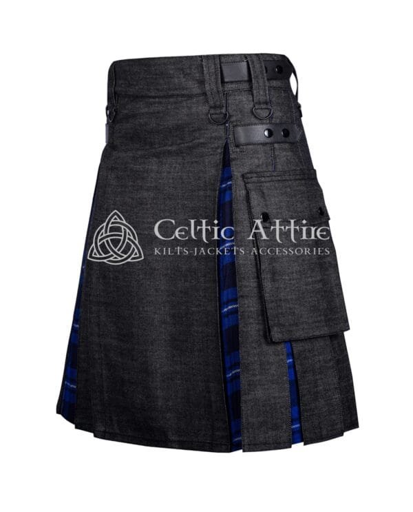 Black Cotton American Patriot Tartan Hybrid Kilt - Image 2