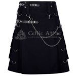 Black Cotton Gothic Kilt