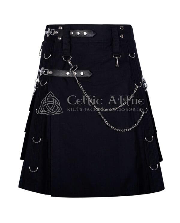 Black Cotton Gothic Kilt