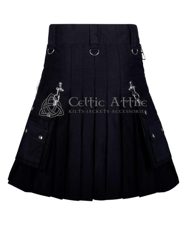 Black Cotton Gothic Kilt - Image 4