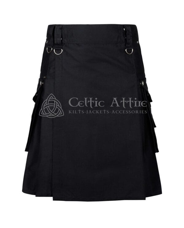 Black Cotton Gothic Punk Kilt