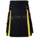 Black Cotton Hybrid LGBTQ Pride Kilt