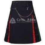 Black Cotton Scottish LGBTQ Pride Hybrid Kilt