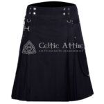 Black Cotton Utility Kilt