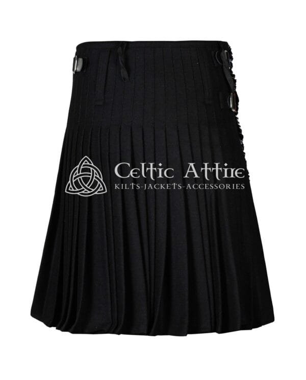 Black Wool 8 Yard Kilt - Image 2