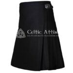 Black Wool 8 Yard Kilt