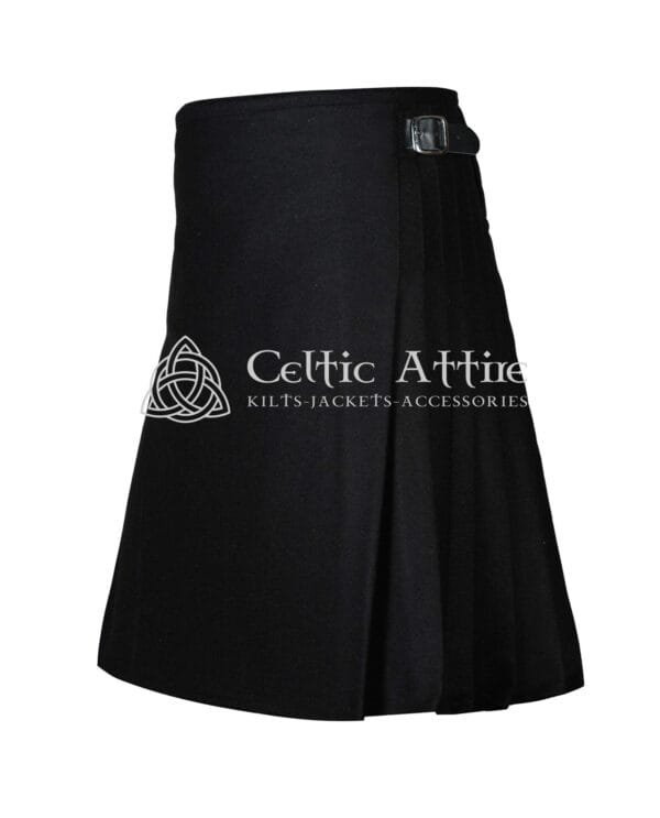 Black Wool 8 Yard Kilt