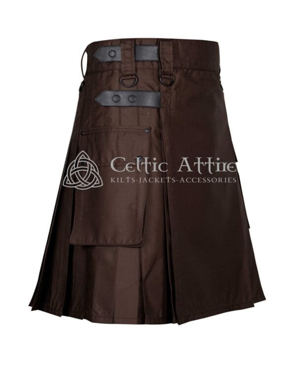 Brown Cotton Utility Kilt - Image 2