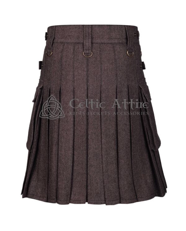 Brown Tweed Utility Kilt - Image 4