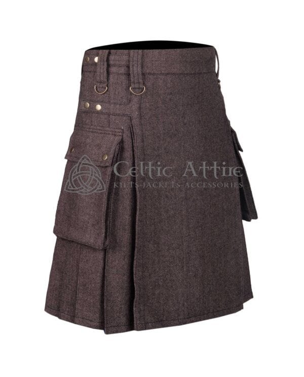 Brown Tweed Utility Kilt - Image 3