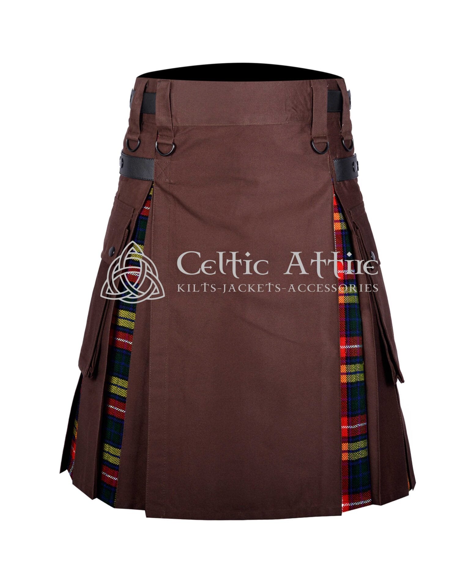 Brown Cotton Buchanan Tartan Hybrid Kilt