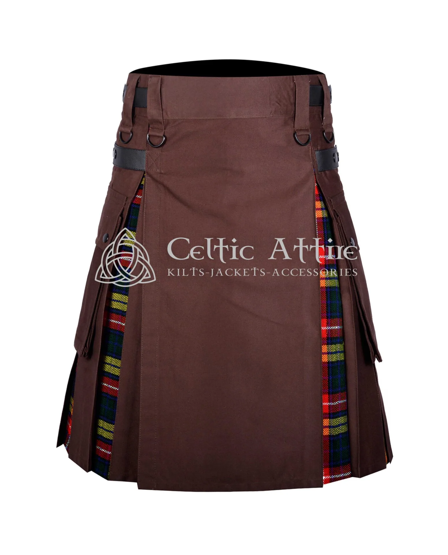 Brown Cotton Buchanan Tartan Hybrid Kilt