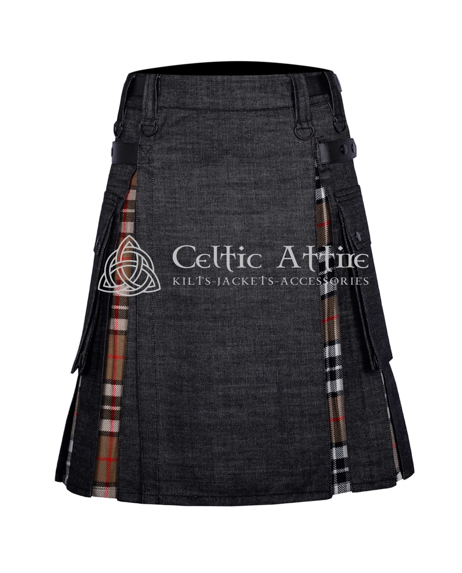 Black Cotton Camel of Thomson Hybrid Utility Kilt