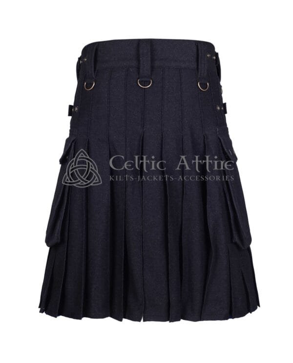 Charcoal Wool Utility Kilt - Image 3