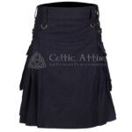 Charcoal Wool Utility Kilt