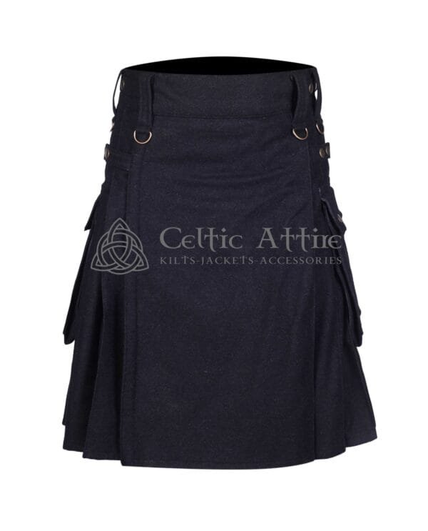 Charcoal Wool Utility Kilt