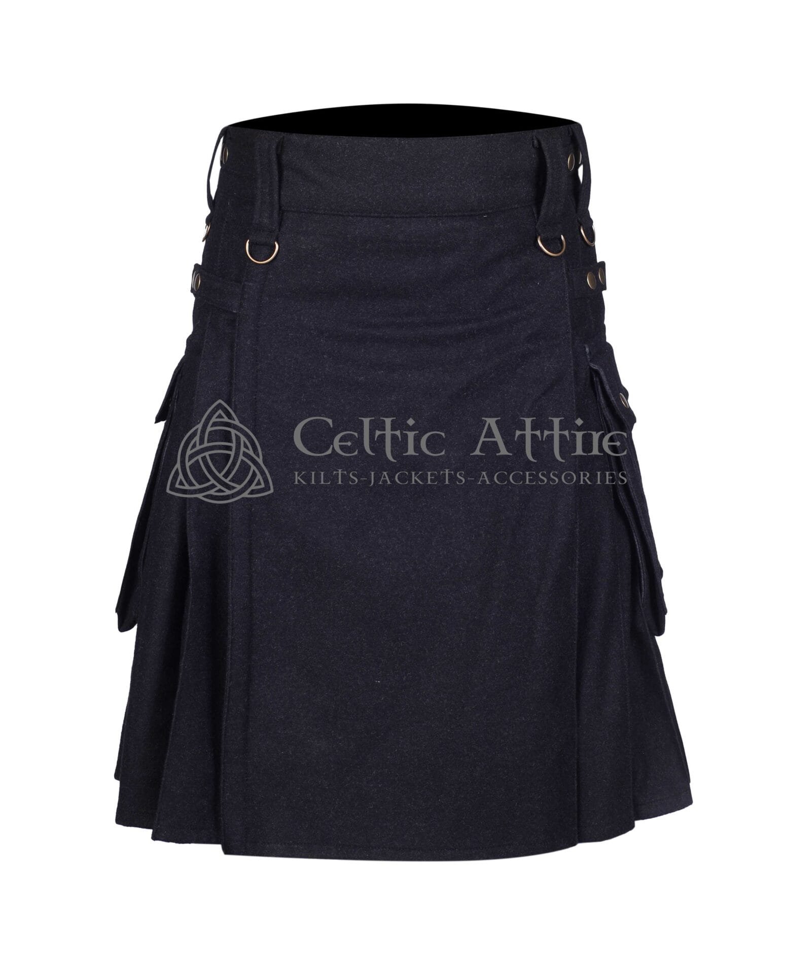 Charcoal Wool Utility Kilt