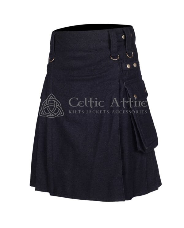 Charcoal Wool Utility Kilt - Image 2