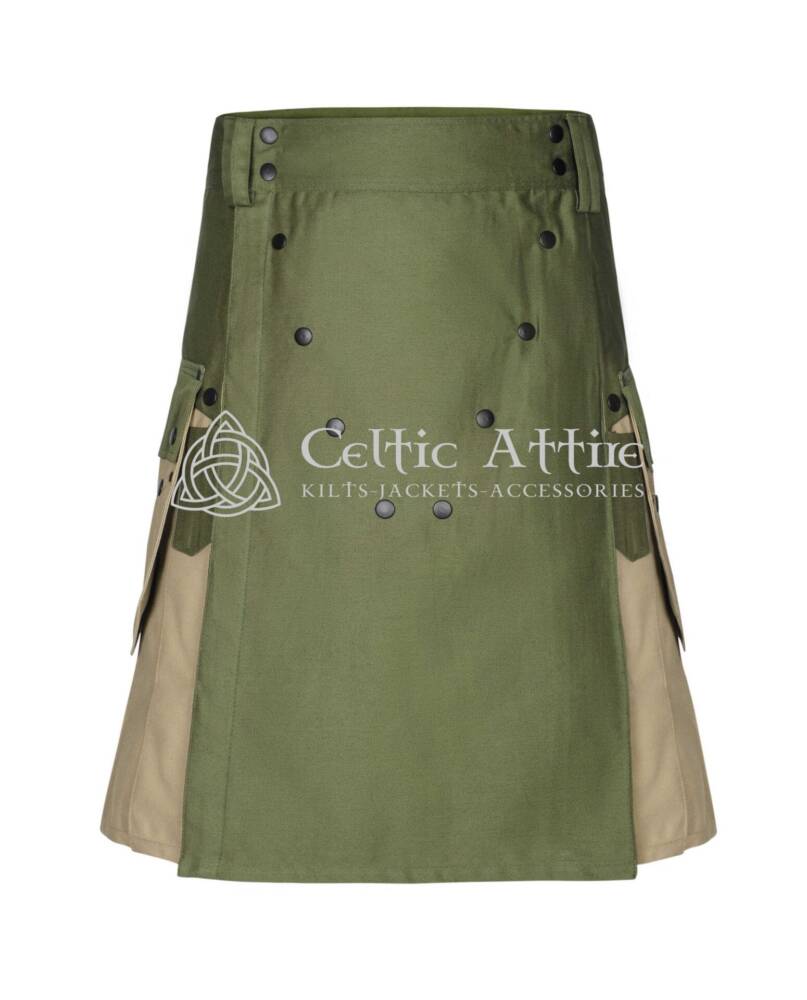 Cotton-Hybrid-Tactical-Utility-Kilt-Front-View Cotton Hybrid Tactical Utility Kilt