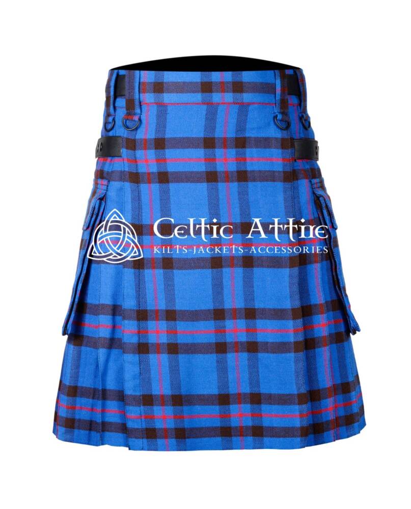 Elliot-Modern-Tartan-Utility-Kilt-Front-View Elliot Modern Tartan Utility Kilt