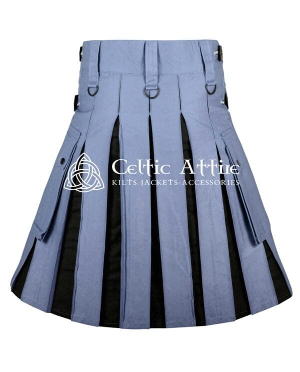 Gray Black Cotton Hybrid Utility Kilt - Image 2