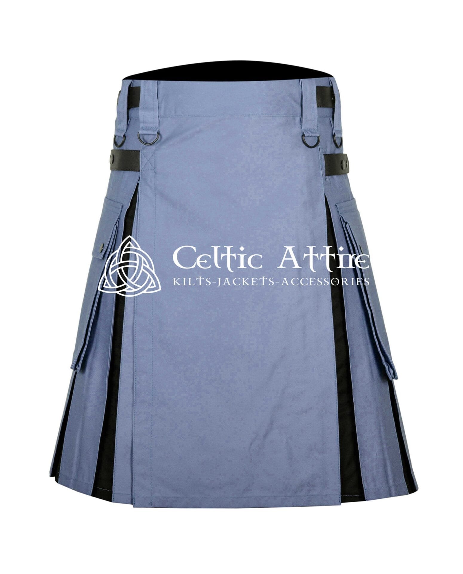 Gray Black Cotton Hybrid Utility Kilt