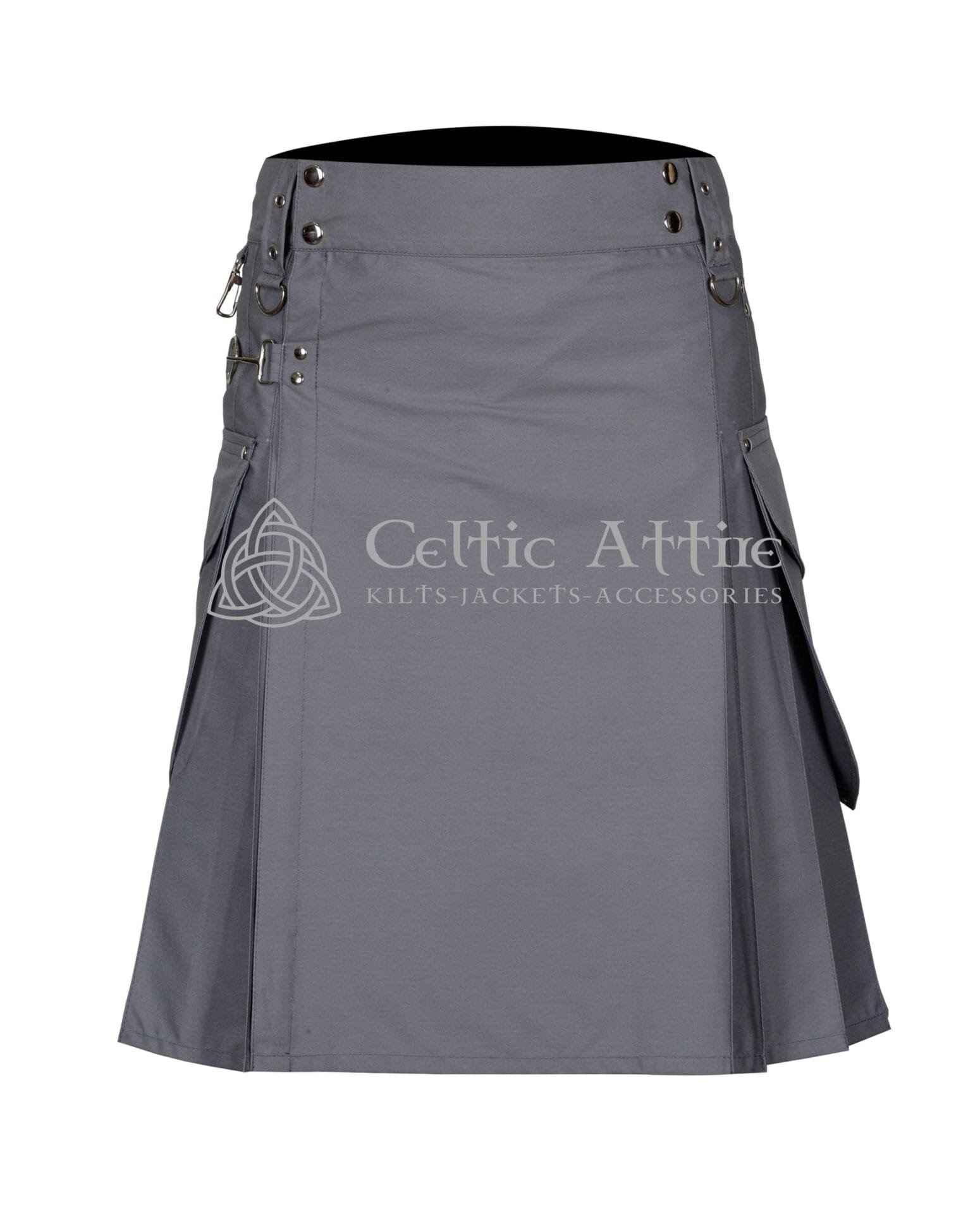 Gray Cotton Utility Kilt