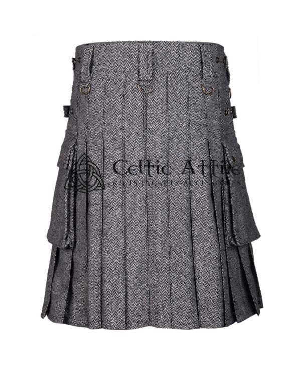 Gray Tweed Utility Kilt - Image 3