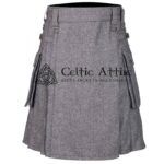 Gray Tweed Utility Kilt