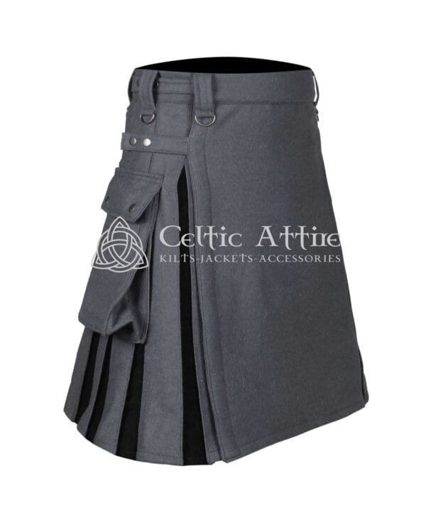 Gray Wool Hybrid Utility Kilt - Image 3