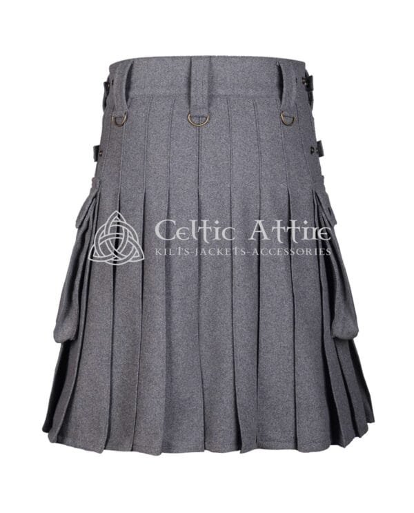 Gray Wool Hybrid Utility Kilt - Image 4