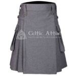 Gray Wool Hybrid Utility Kilt