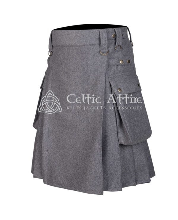 Gray Wool Hybrid Utility Kilt - Image 2