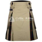 Khaki Cotton Gunn Tartan Hybrid Utility Kilt