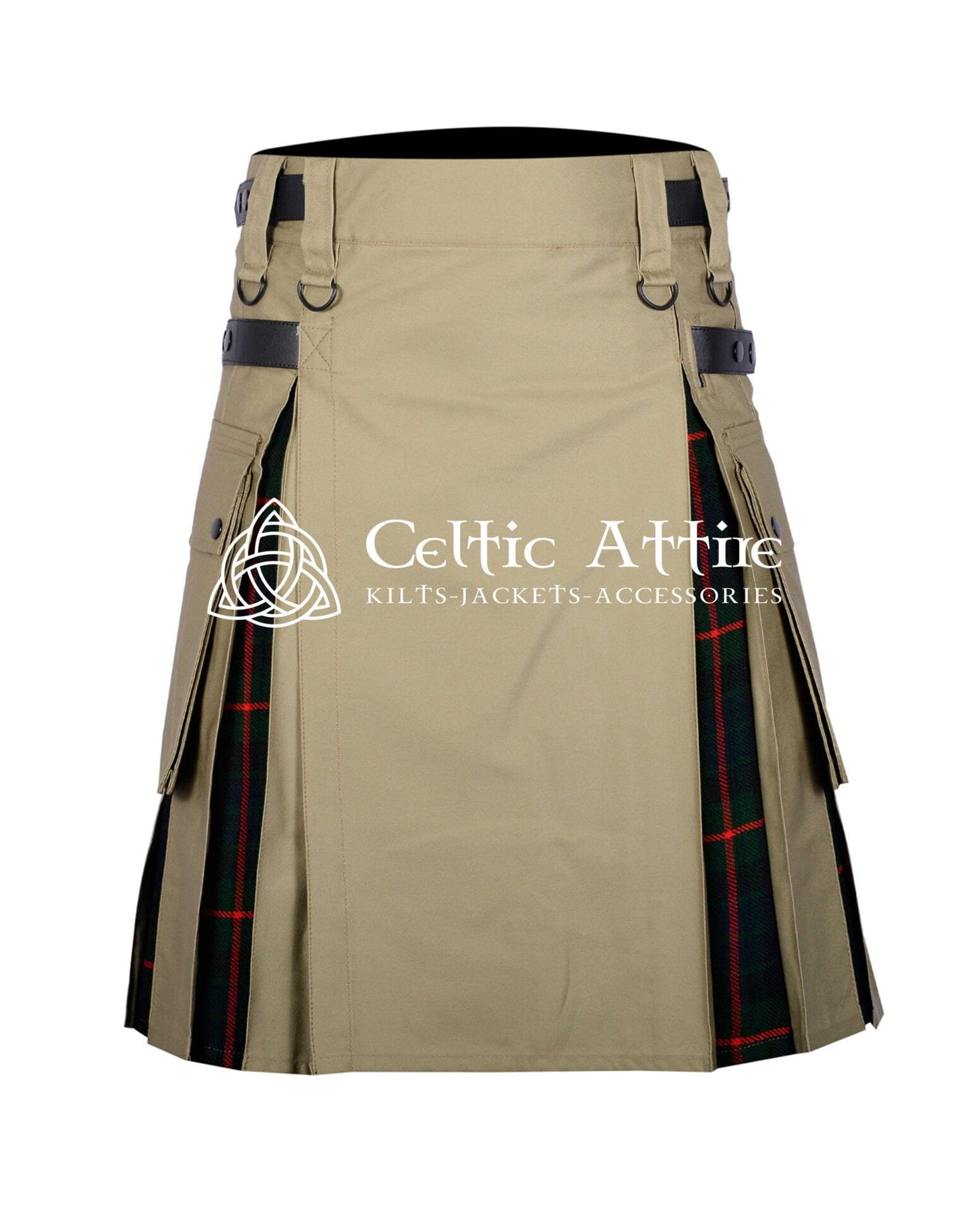 Khaki Cotton Gunn Tartan Hybrid Utility Kilt