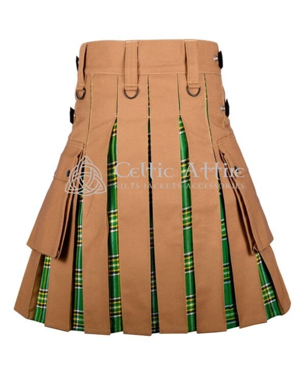 Camel Cotton Irish Hybrid Utility Canvas Kilt - Image 2