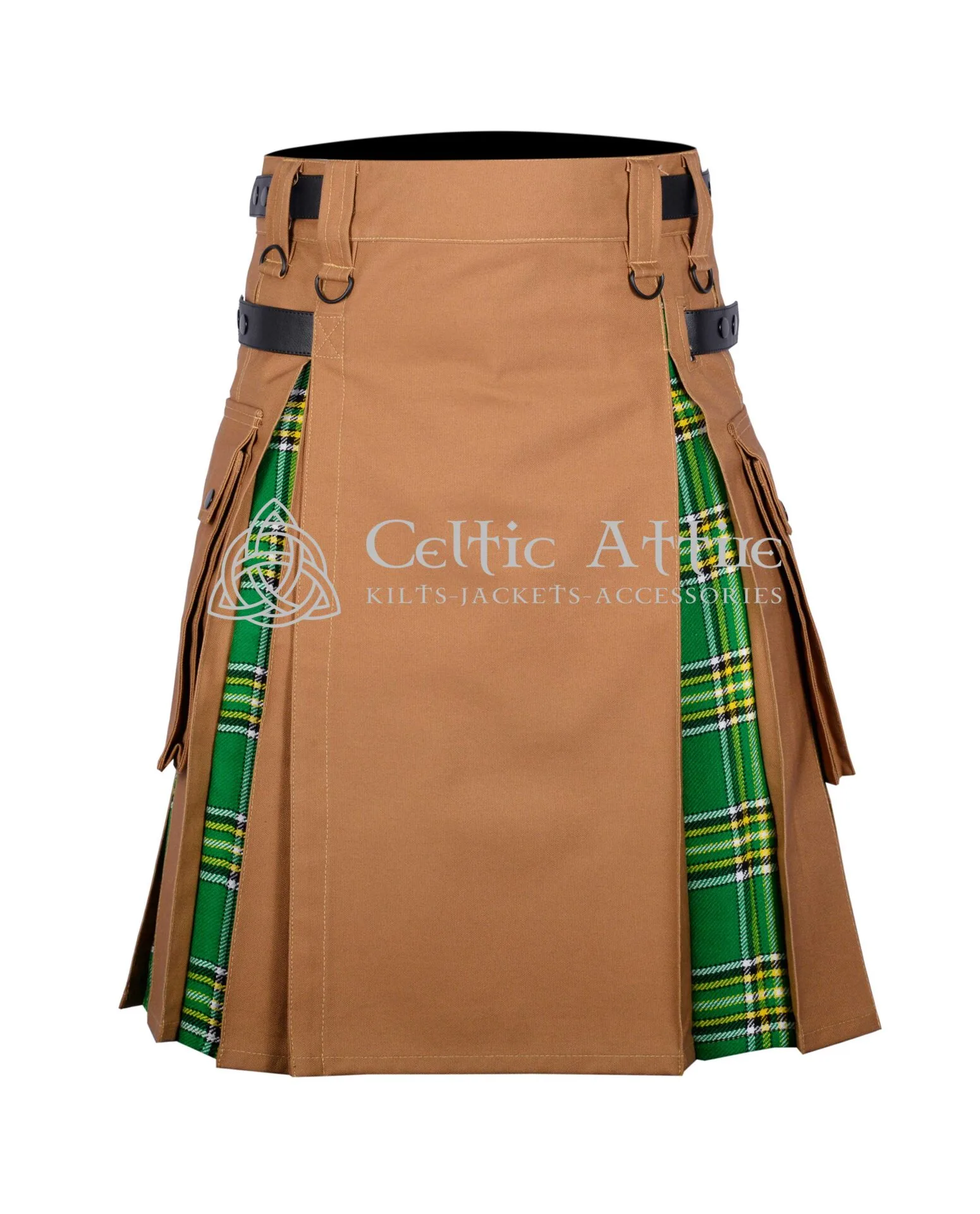 Camel Cotton Irish Hybrid Utility Canvas Kilt