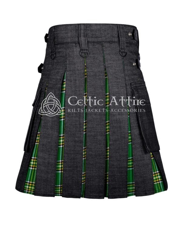 Black Cotton Irish Tartan Hybrid Utility Kilt - Image 2