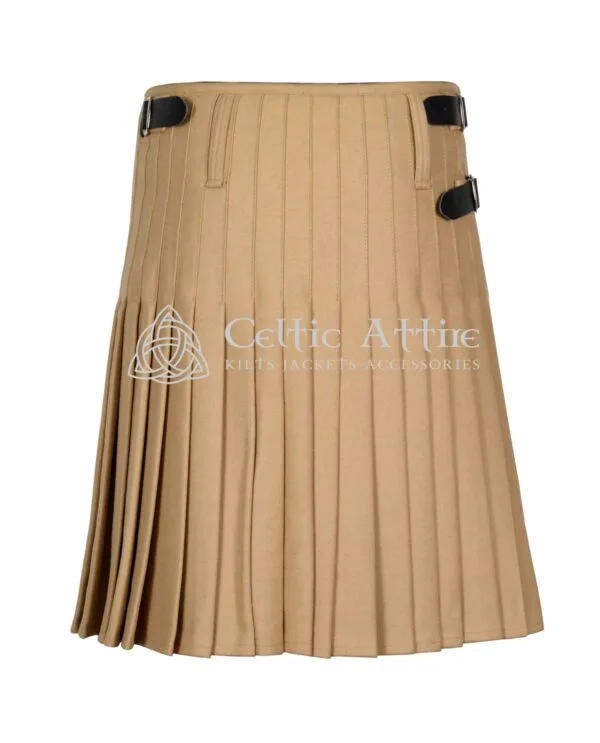 Khaki Wool 8 Yard Kilt - Image 4