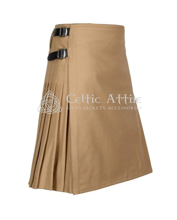 Khaki Wool 8 Yard Kilt - Image 3