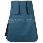 Lovat Blue Wool 8 Yard Kilt with Detachable Pockets