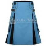 Lovat Blue and Black Cotton Hybrid Utility Kilt