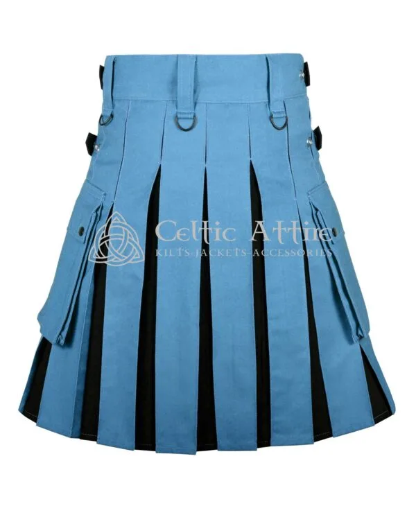 Lovat Blue and Black Cotton Hybrid Utility Kilt - Image 2