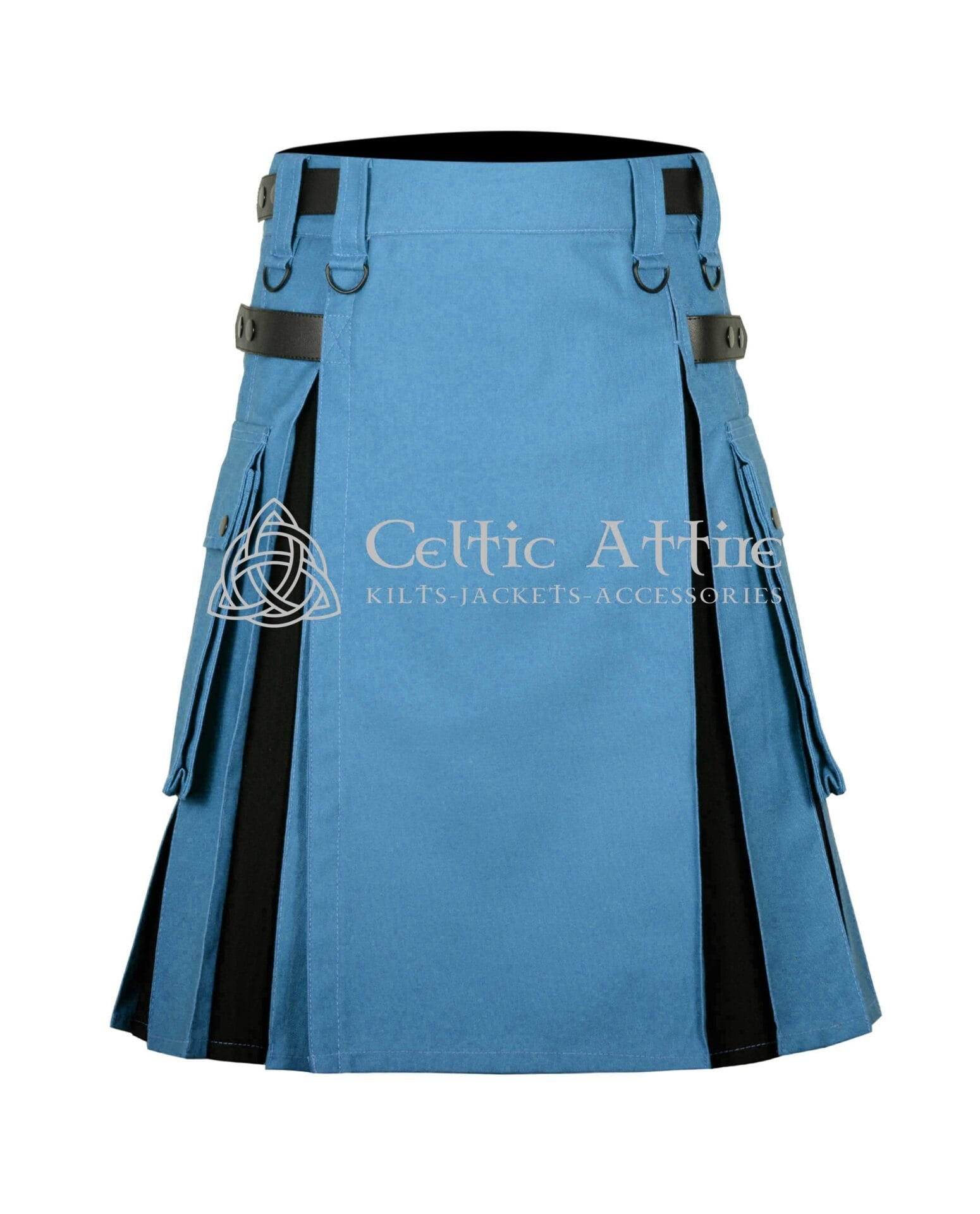 Lovat Blue and Black Cotton Hybrid Utility Kilt