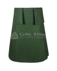 Lovat Green wool 8 Yard Kilt with Detachable Pockets
