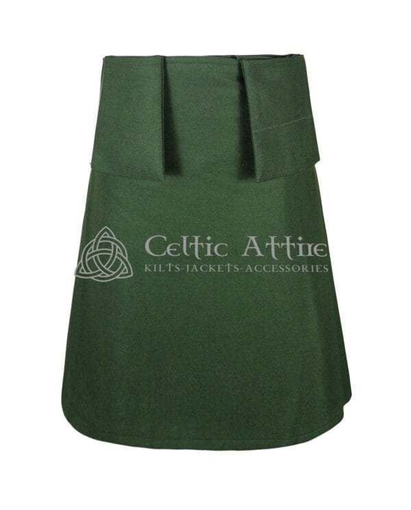 Lovat Green wool 8 Yard Kilt with Detachable Pockets