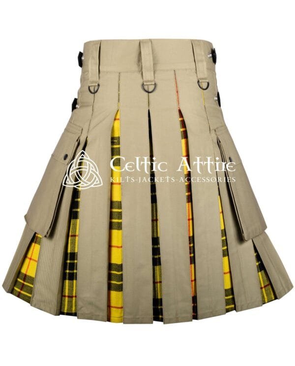 Khaki Cotton Macleod of Lewis Tartan Hybrid Kilt - Image 3